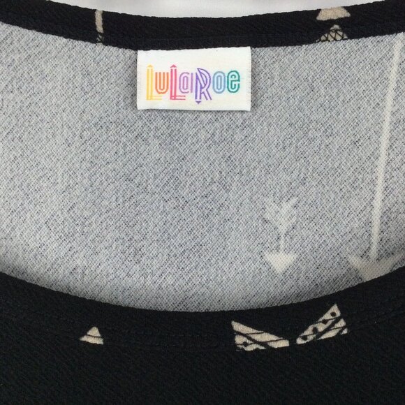 Lularoe Nicole Black Arrow Print Skater Dress Women's Plus Size 3XL Half Sleeve - Picture 5 of 6